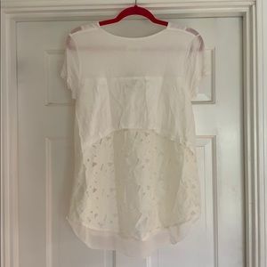 NWT Anthropologie Ivory Layered Top